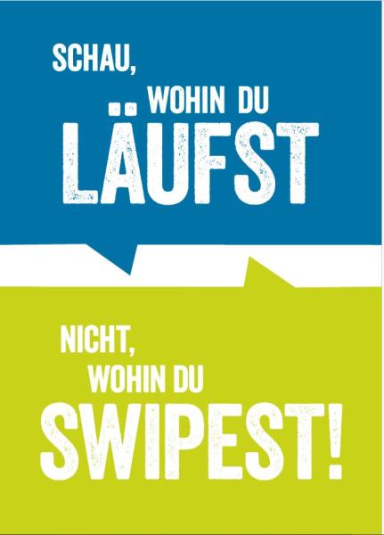 "ECHT JETZT?!" Postkarte Schau, wohin du läufst